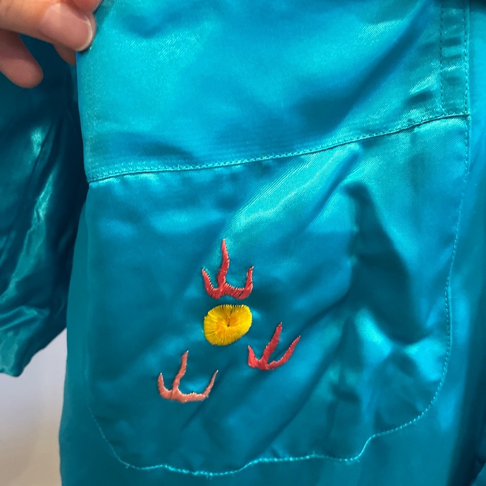 Blue Flowy hand embroidered Golden Bee Robe Intimates - Picture 7 of 7
